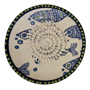 Hand-made Ceramic Garlic Grater Plate - Hand painted