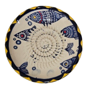 Hand-made Ceramic Garlic Grater Plate - Hand painted
