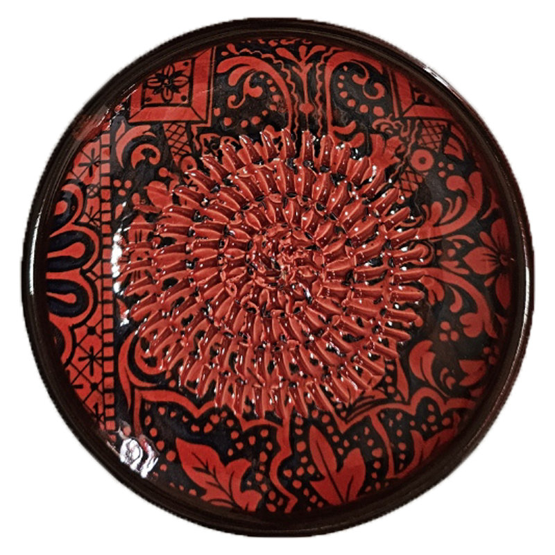 Hand-made Ceramic Garlic Grater Plate - Hand painted