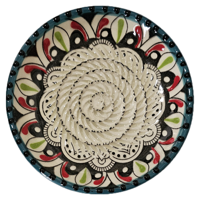 Hand-made Ceramic Garlic Grater Plate - Hand painted