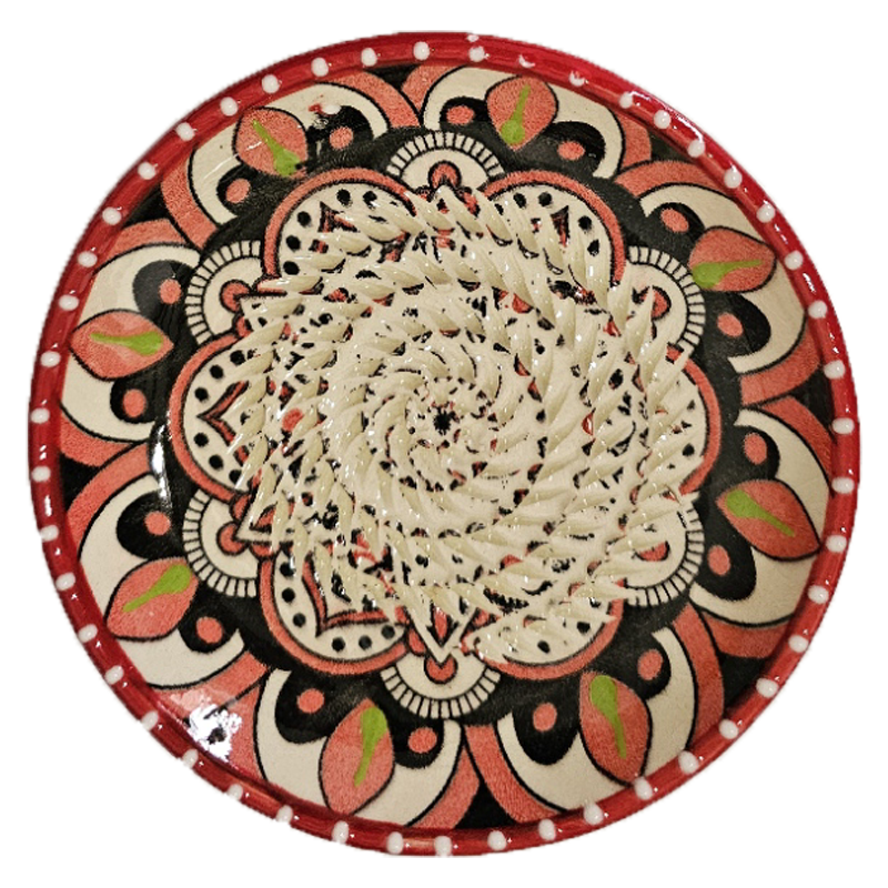 Hand-made Ceramic Garlic Grater Plate - Hand painted