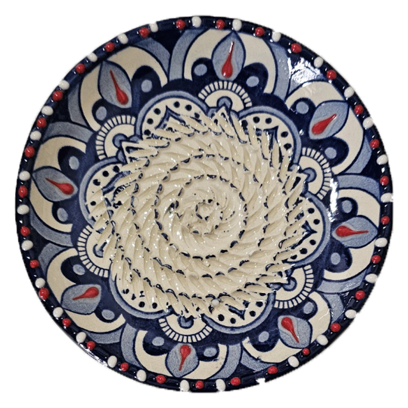 Hand-made Ceramic Garlic Grater Plate - Hand painted