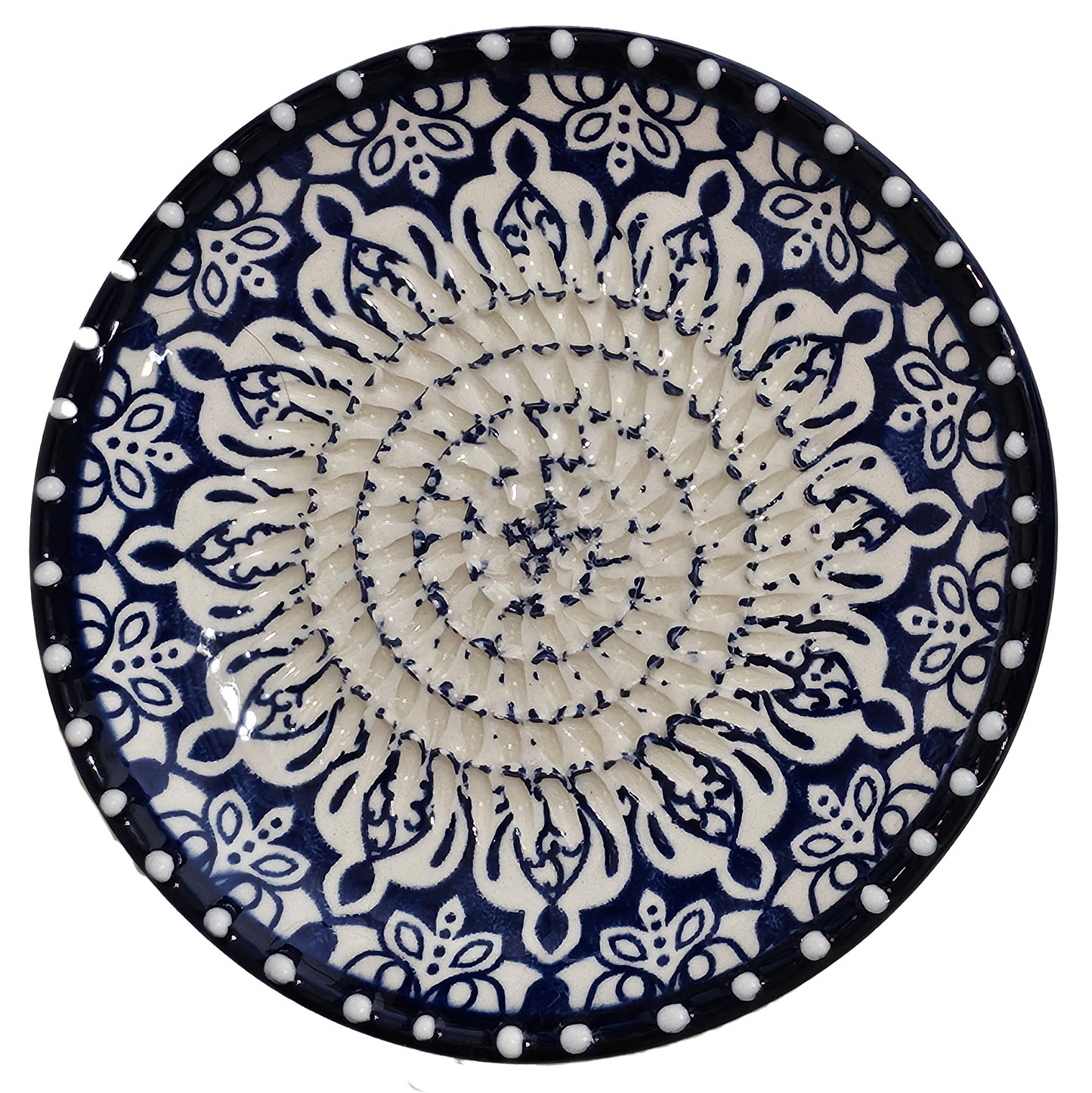 Hand-made Ceramic Garlic Grater Plate - Hand painted