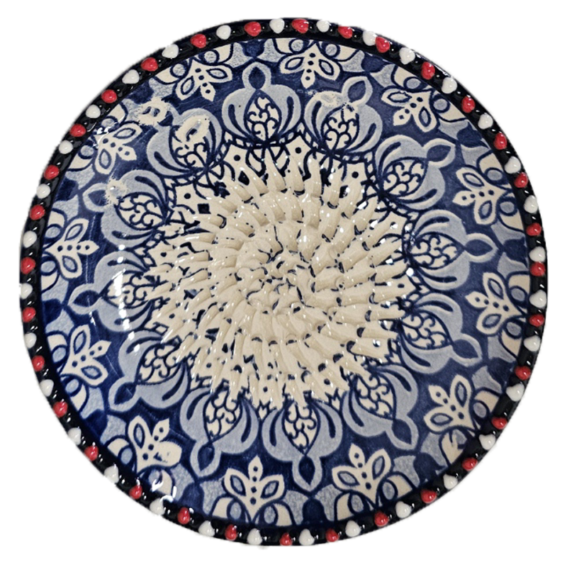 Hand-made Ceramic Garlic Grater Plate - Hand painted
